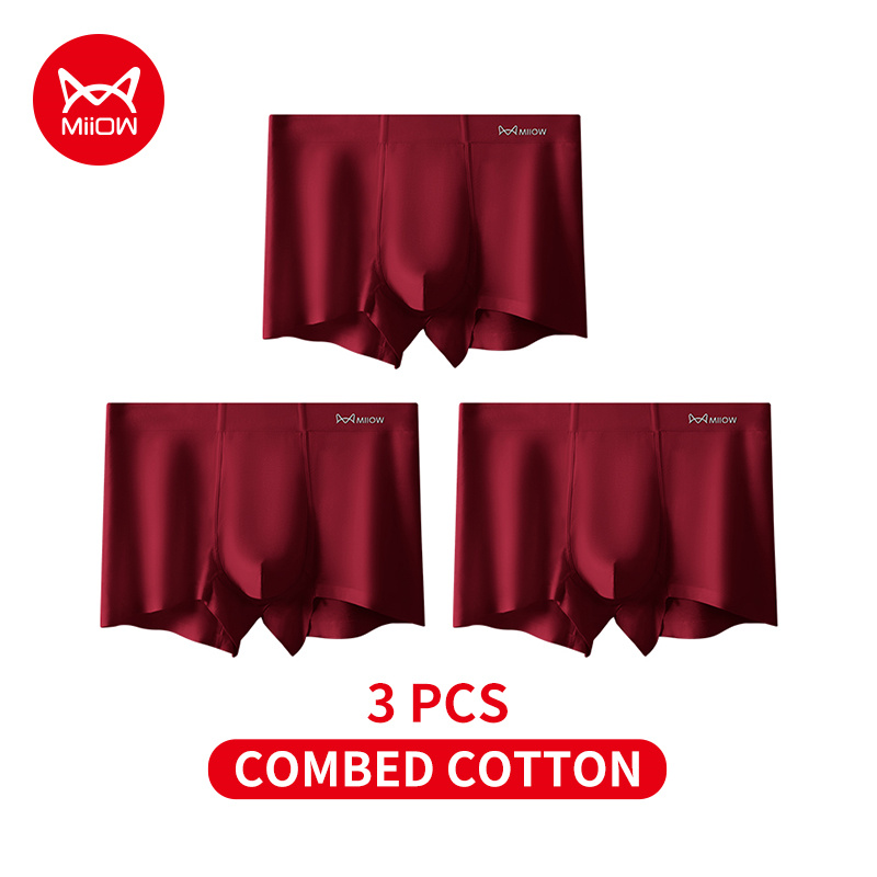 Boxer Brief Pack Cotton - MiiOW 3Pcs Autumn Winter Cotton Men