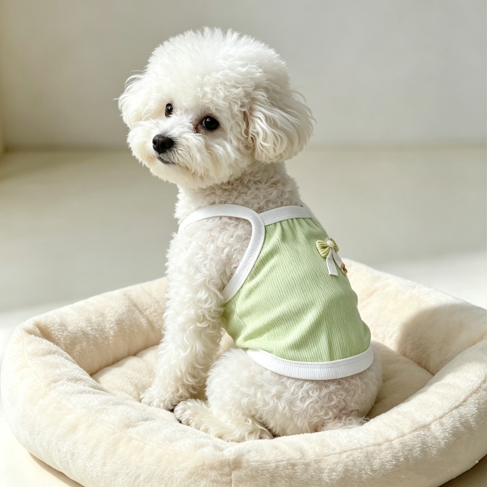 Tank Top Ribbed - 1pc Light Green Ribbed Pet Cami