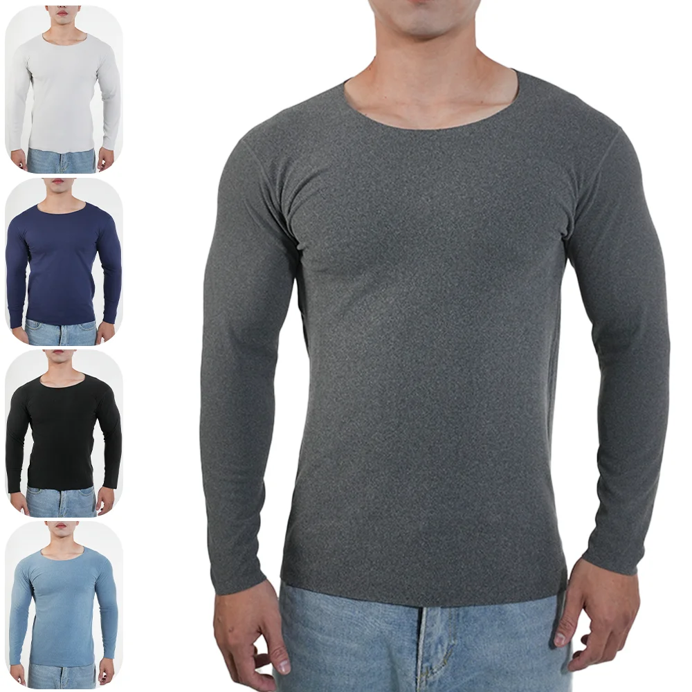 Undershirt Crew Neck - Men Thermal Underwear Long Sleeve Shirts