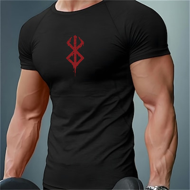 Base Layer Top - Men's Print Compression Shirts Summer Short