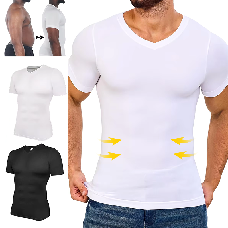 Undershirt Crew Neck - Men V Neck Compression Shirts Short
