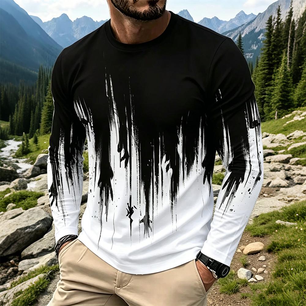 Base Layer Top - Men's Gradient Ink Splash Long Sleeve