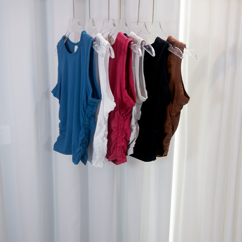 Tank Top Ribbed - Summer Yoga Wear Ribbed Tank Top
