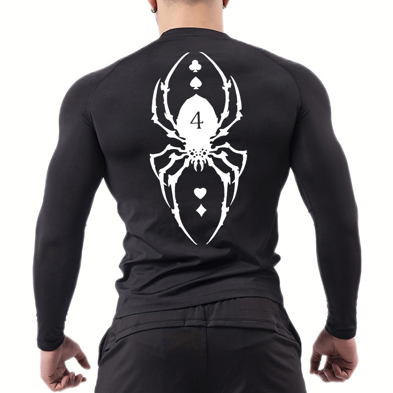 Spider Print Compression Shirt - đánh giá và giá Base Layer Top