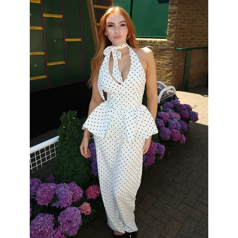 BKQU Halter Elegant Dot Print  - đánh giá và giá Suspender Tank Top