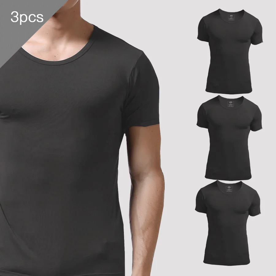 3PCS Men's Summer Short Sleeve - đánh giá và giá Undershirt Crew Neck