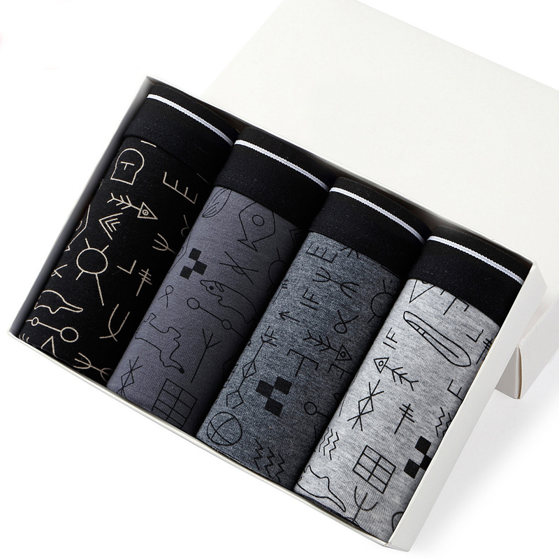 4pcs Men's Panties Sexy Shorts - đánh giá và giá Boxer Brief Pack Cotton