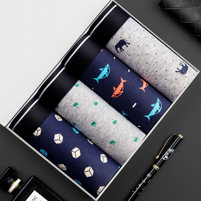 4pcs Men's Panties Sexy Shorts - đánh giá và giá Boxer Brief Pack Cotton