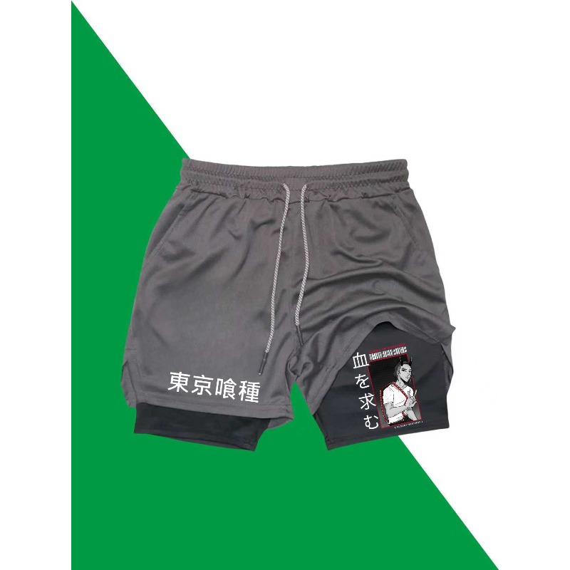 Tokyo Ghoul Print 2in1 Running - đánh giá và giá Compression Shorts Athletes