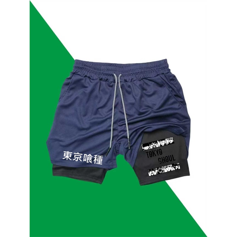Tokyo Ghoul Print 2in1 Running - đánh giá và giá Compression Shorts Athletes