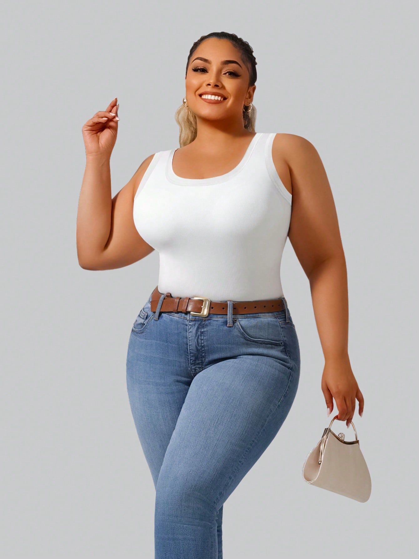 Plus Size Women's Solid Ribbed - đánh giá và giá Tank Top Ribbed