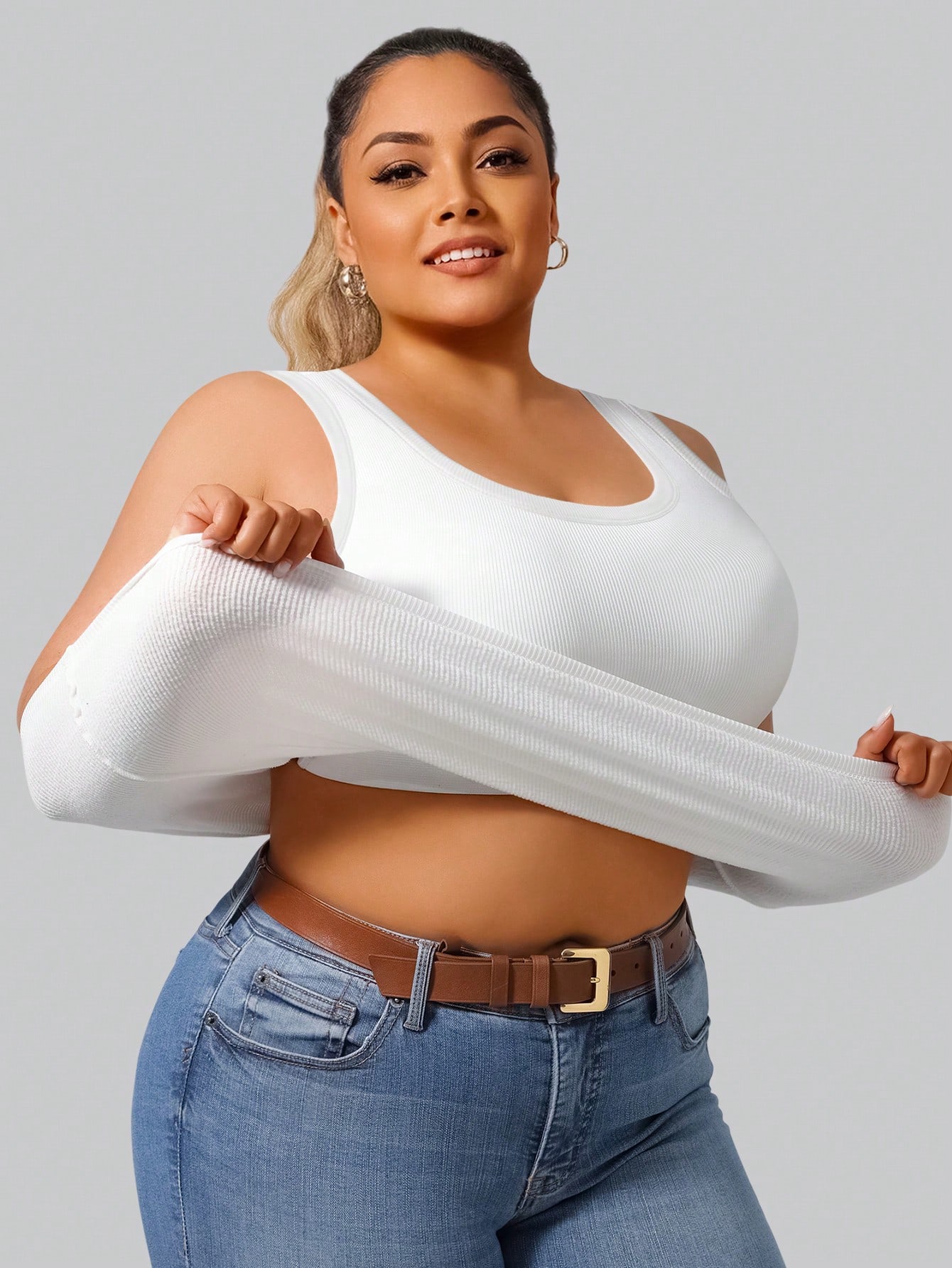 Plus Size Women's Solid Ribbed - đánh giá và giá Tank Top Ribbed