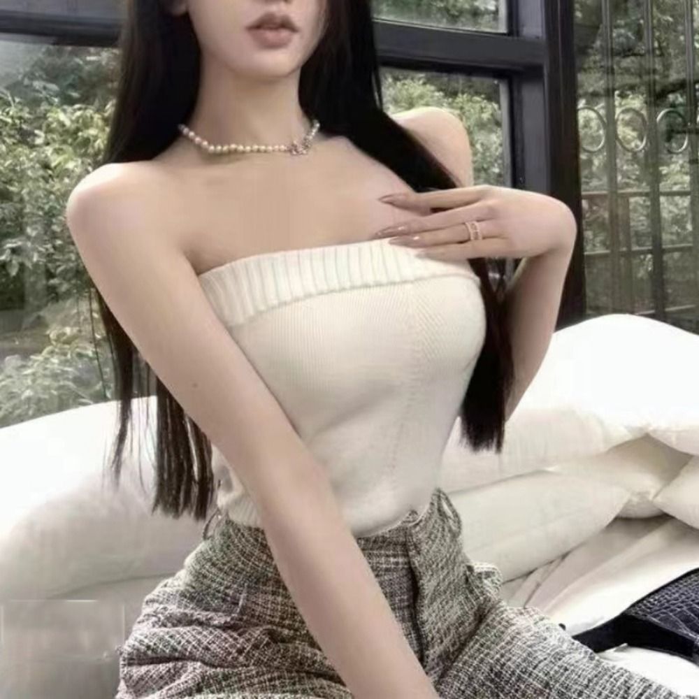 Strapless Bandeau Tube Top Cas - đánh giá và giá Tank Top Ribbed