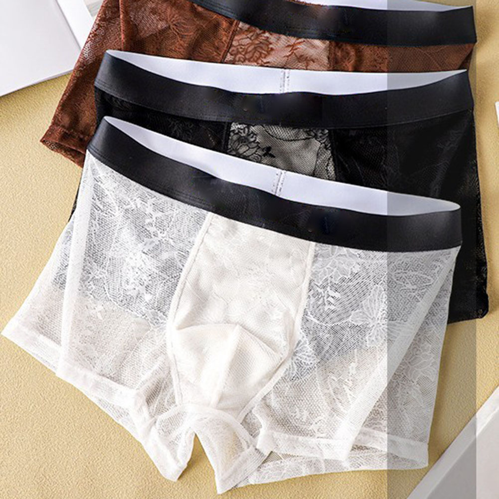 Men's Ice Silk Mesh Lace Boxer - đánh giá và giá Pouch Boxer Pouch