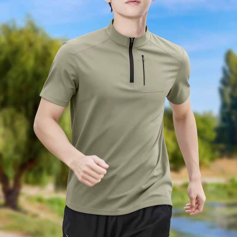 Men's Half-Zip High-Stretch Qu - đánh giá và giá T Shirt Tight Fit