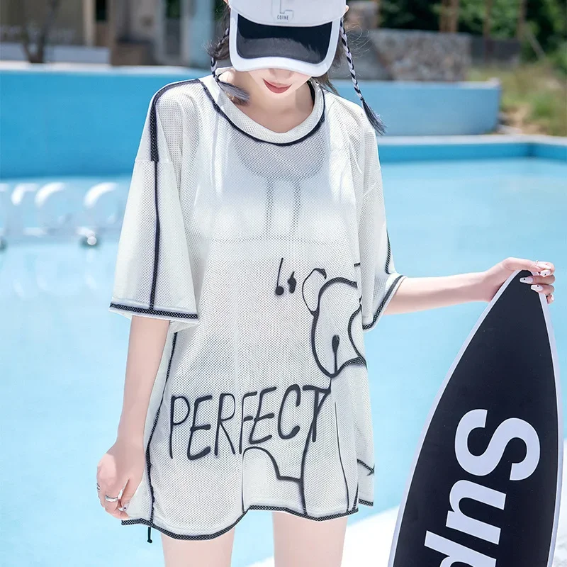 Swimsuit Women Split 3 Piece S - đánh giá và giá Mesh Sport Boxer