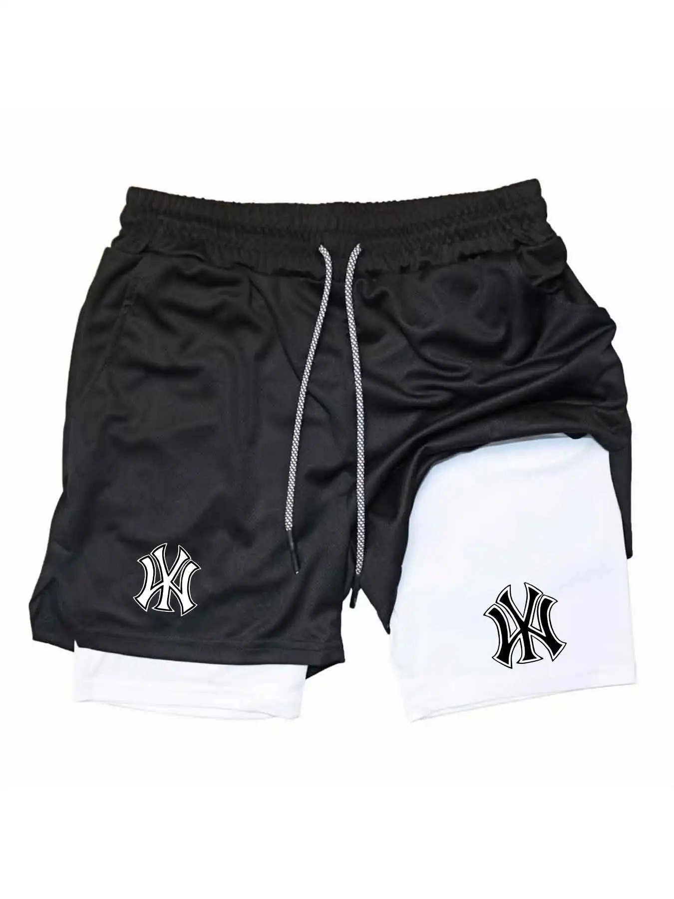 Men 2 in 1 Logo Print Sports S - đánh giá và giá Compression Shorts Athletes
