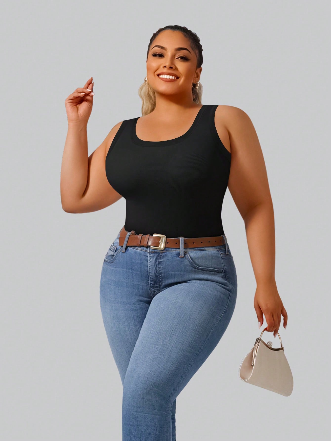 Plus Size Women's High Stretch - đánh giá và giá Tank Top Ribbed