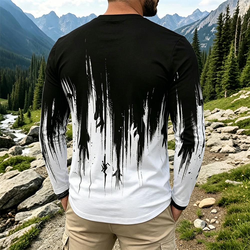 Men's Gradient Ink Splash Long - đánh giá và giá Base Layer Top